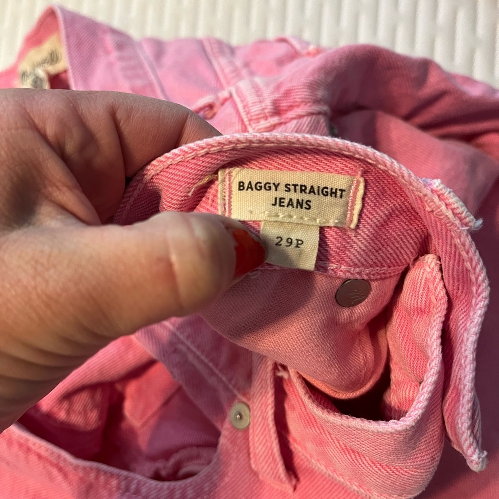 Madewell Pink High-Rise Straight Jeans - Picture 9 of 14